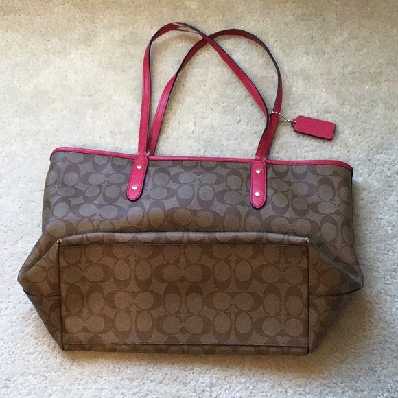 Coach City Tote, Tan/Brown/Pink - Picture 8 of 15